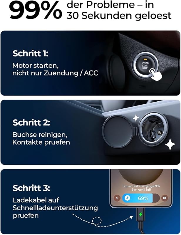 54W Zigarettenanzünder USB C, PD&QC3.0 Auto Ladegerät KFZ