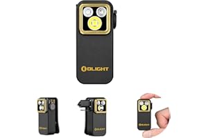 Olight Oclip Pro S Rechargeable EDC Flashlight, Clip-on LED Flashlights 600 Lumens with UV RGB, Magnetic USB-C Pocket Light f