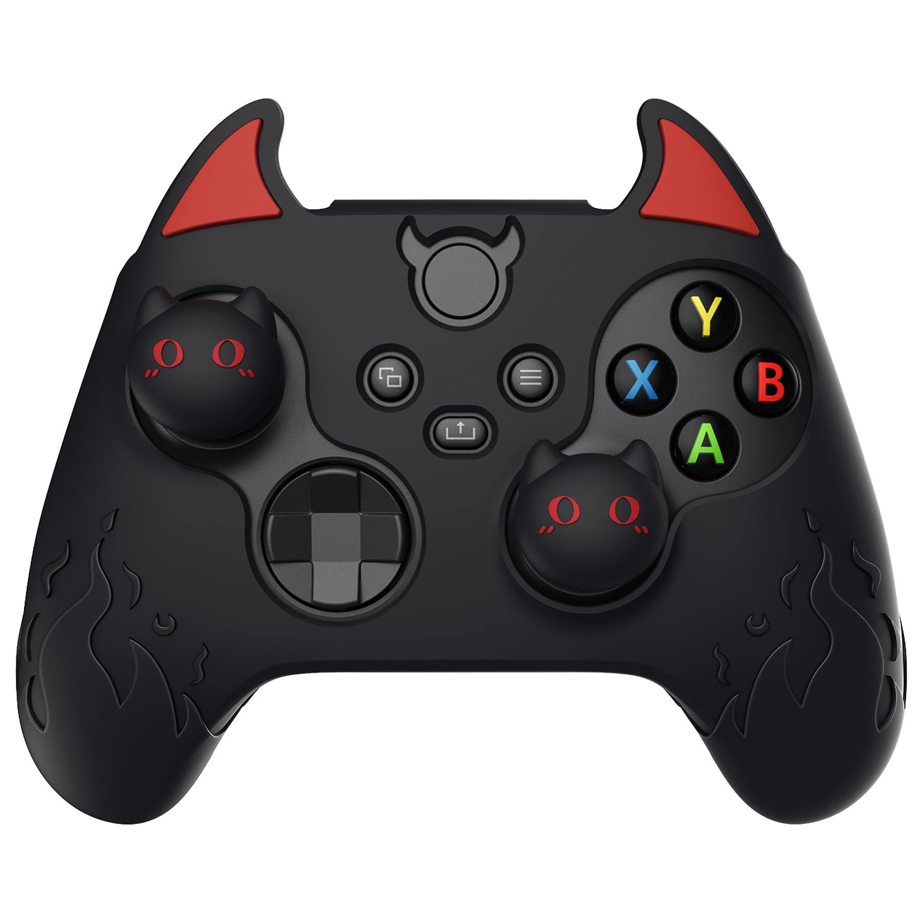 playvital Halloween Cute Demon Silicone Cover for Xbox Series X/S Controller, Kawaii Anti-Slip Controller Skin Grip Protector for Xbox Core Wireless Controller with Thumb Grip Caps - Black
