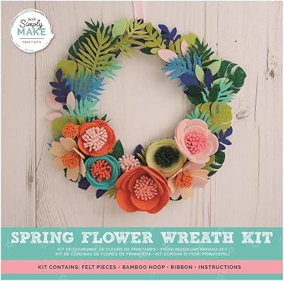 Simply MAKE Spring Flower Wreath Craft Kit - Beginner to Advanced