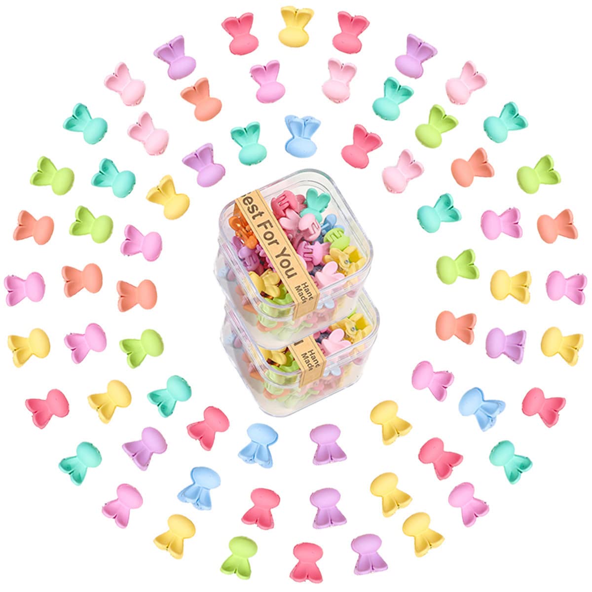 100 Pcs Small Hair Claw Clips for Colorful Flower Mini Acrylic Hair Clips Clamps Accessories for Women Girls Teens Kids Barrettes Decor