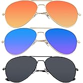 Bio-th Polarized Aviator Sunglasses for Womens Men Driving UV Protection Metal Mirror Frame trendy lentes de sol hombre