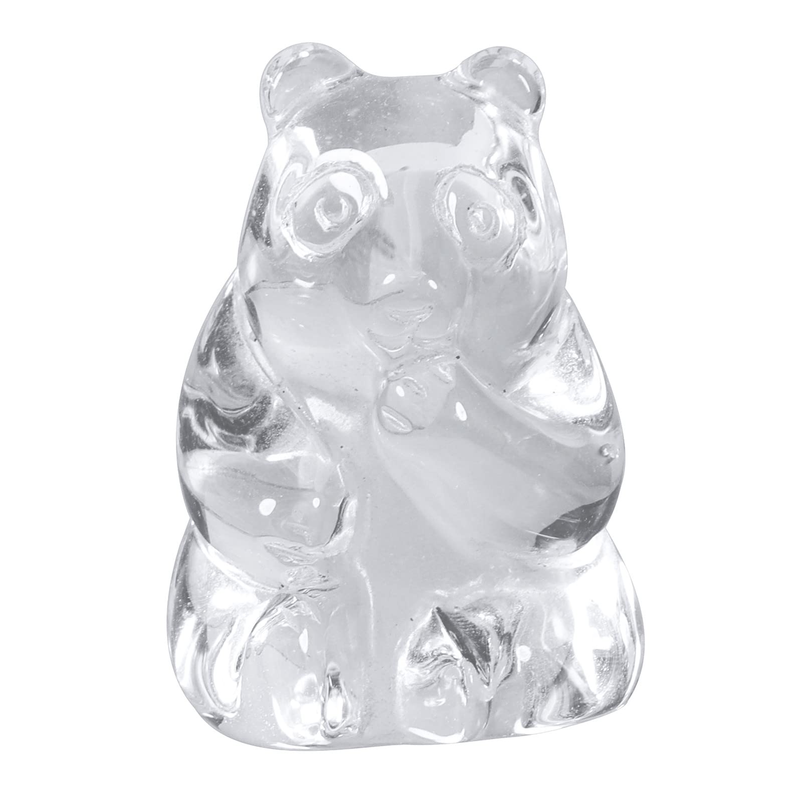 Nupuyai Rock Quartz Hand Carved Mini Crystal Stone Statue Animal Bear, Reiki Energy Healing Figurine Spiritual Ornament Good Luck Home Decor