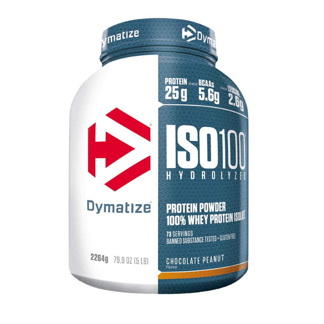 Dymatize ISO 100 Hydrolyzed Chocolate Peanut 2264g - Whey Protein Hydrolysat + Isolat Powder