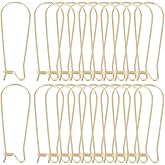 SOFPLATE 1 Box 120Pcs Gold Kidney Earring Hooks Stainless Steel Kidney Ear Wires Hooks Dangle U Shaped Teardrop Ear Wire with 33mm Long Hoop Kidney Ear Wires for Jewelry Making Supplies DIY Craft