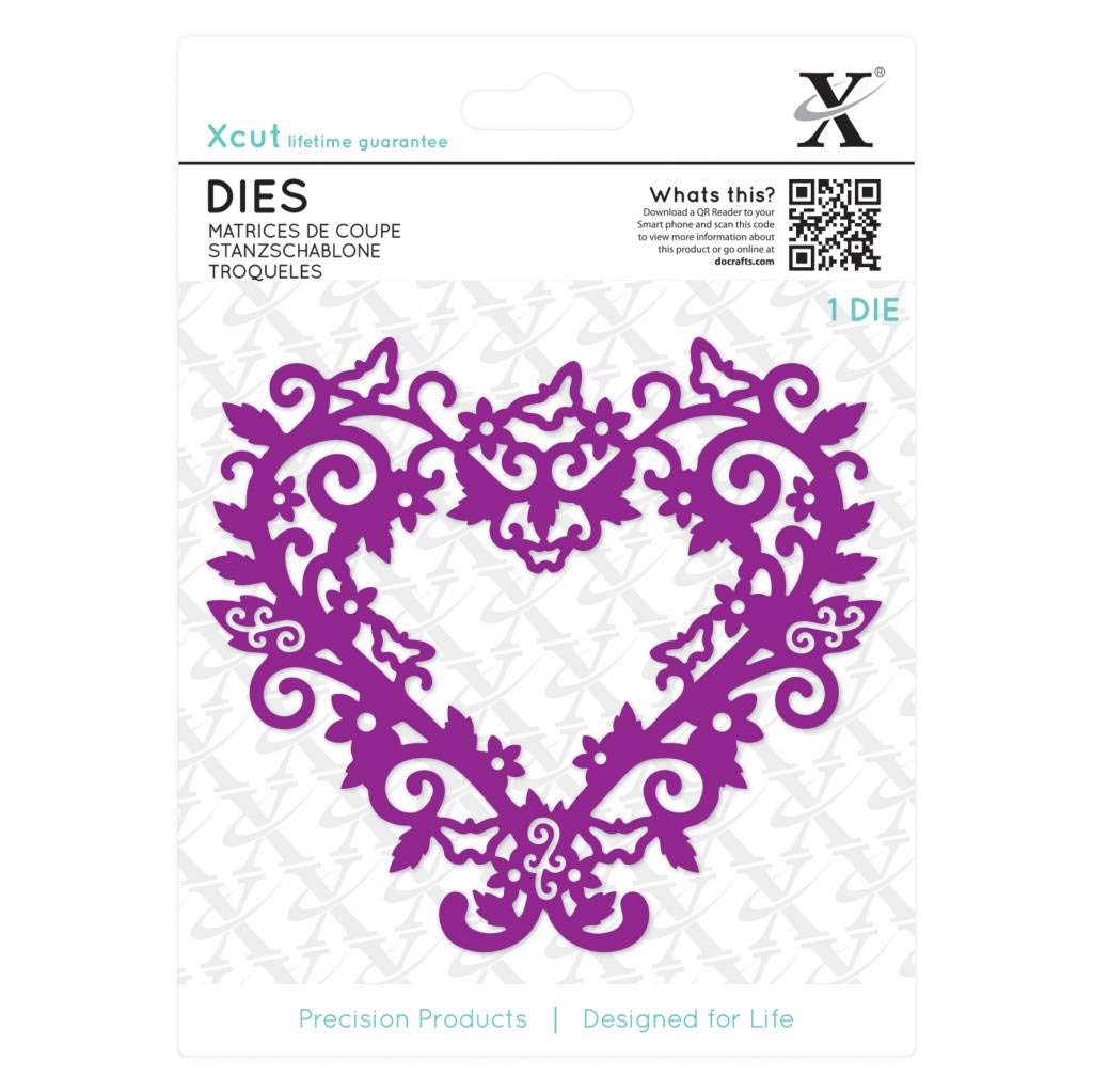 Xcut Dies Filigree Heart Frame, 1 Piece, Carbon Steel, Art & Craft, Cutting Tool Supplies For Beautiful Decoration, Card Making, Gift Tag, Wrapping, Scrapbooking, Invitation Making, Crafters Companion
