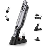 AYONTIN Rechargeable Handheld Vacuum, Lightweight Hand Vacuum Cordless, Powerful Suction, One-Touch Empty, LED Lights, Large Dust Cup for Home, Office, Car, Pet, Steel