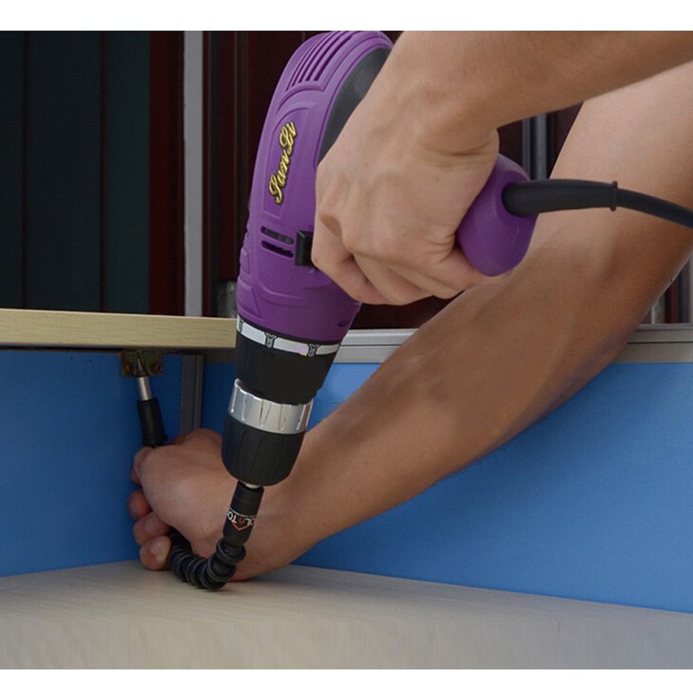 SUYIZN 2Pcs Flexible Drill Bit Extension with Screw Drill Bit Holder, Hexagon Drill Connection Size of 1/4 Inch