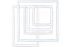WOOL QUEEN Hand U Journey Universal Clip Frame Square Rectangle Plastic Clip Frame for Embroidery, Quilting, Cross-Stitch, Punch Needle, Silk-Painting-17''x17''(43.1x43.1 cm)