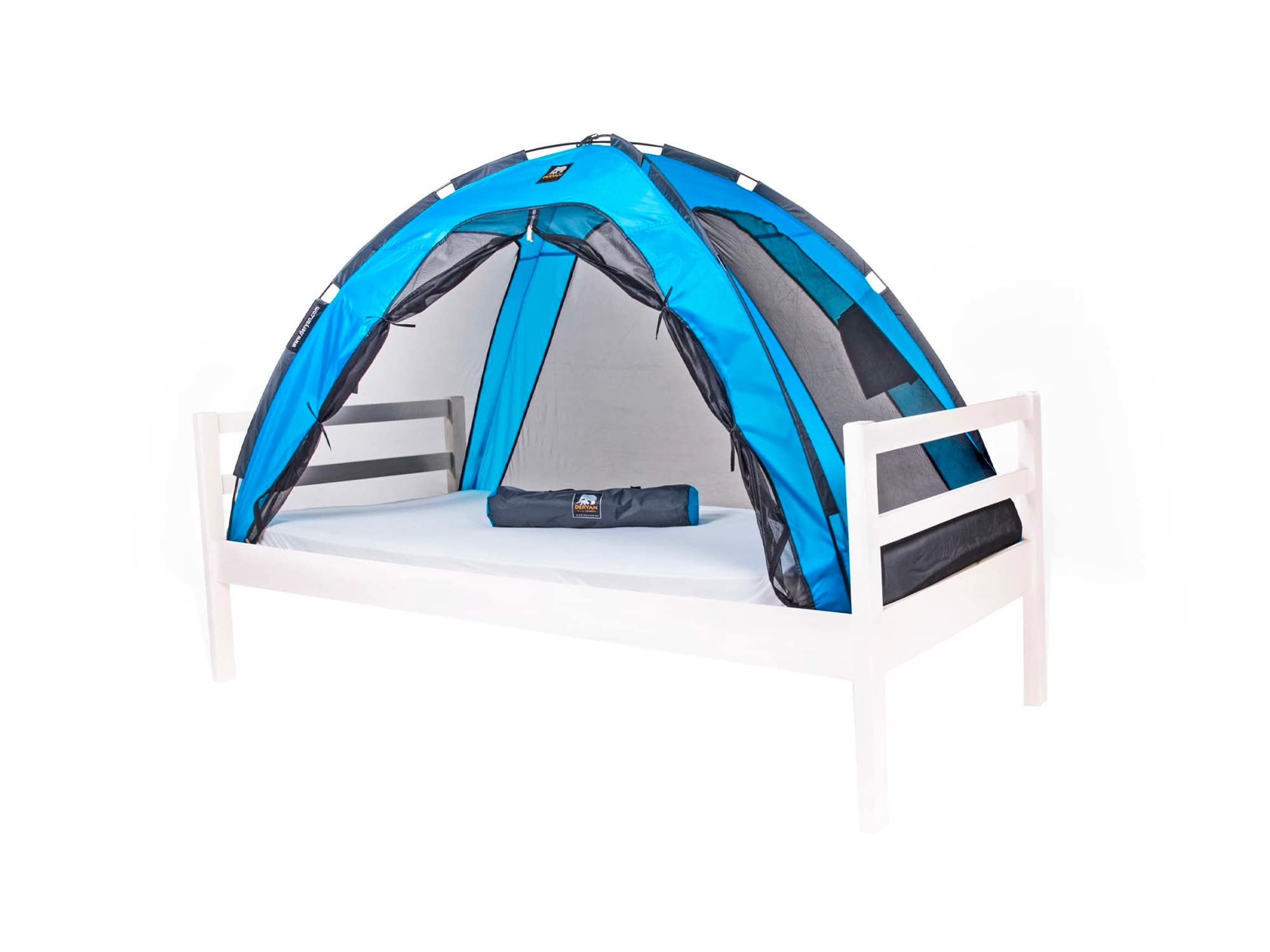 DERYAN Bedtent - < 1 mm Mosquito Net - Protects Your Sleeping Child Against Mosquitoes and Insects - Including Carrying Bag - Blue
