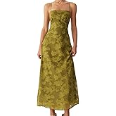 RIHOAS Women's Floral Maxi Dresses Summer Spaghetti Strap Cocktail Party Wedding Guest Dress Tie Back Sundress