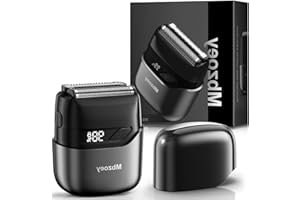 Mbzoey Electric Foil Shavers for Men: Mini Electric Razor for Face - IPX7 Waterproof Cordless Razor with LED Display & Fast Charge - Micro-Comb Technology & Precision Blades