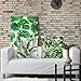 Whaline 4 Pieces Tropical Leaves Pillow Covers, Cotton Linen Decorative Summer Green Leaf Throw Cushion Cover for Sofa Bed Car Couch,(18