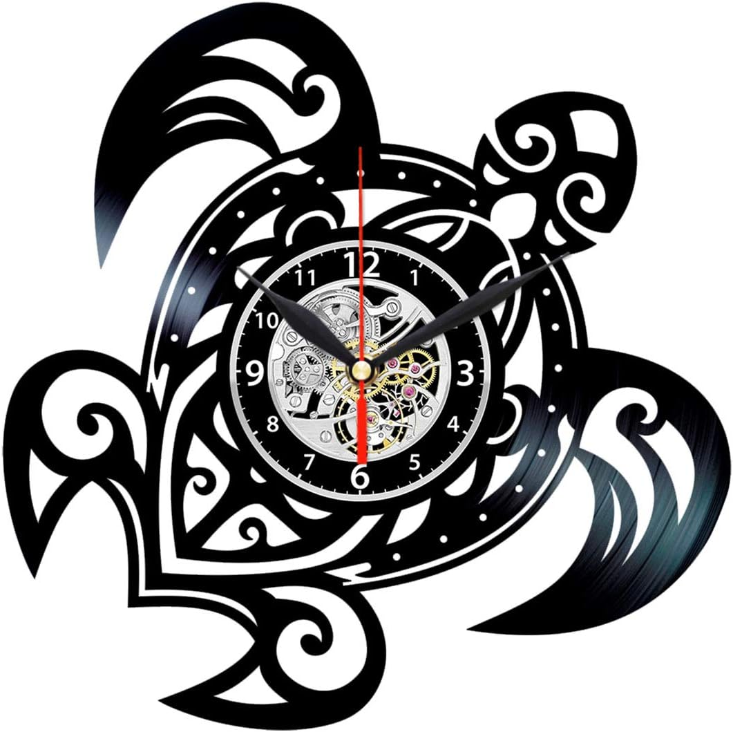 Turtle Clock Vinyl Record Wall Art Hawaiian Decorations