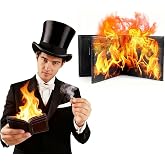 Magic Trick Fire Wallet, Flaming Wallet, Novelty PU Leather Billfold That Lights On Fire for Stage and Street Shows, Professional Trick for Magicians, Magic Enthusiasts &amp; Adults(1pc)