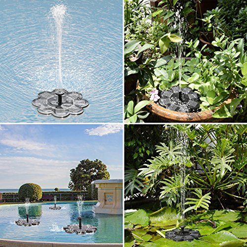 NEW 1.6W Solar Powered Fountain Pump OUTFANDIA 16PCS Solar Panel Floating Bird Bath Fountains Kit 4 Sprayer Choice Water Pump for Outdoor Garden, Lawn, Patio, Small Ponds, Swimming Pool Decoration - Thumbnail 4