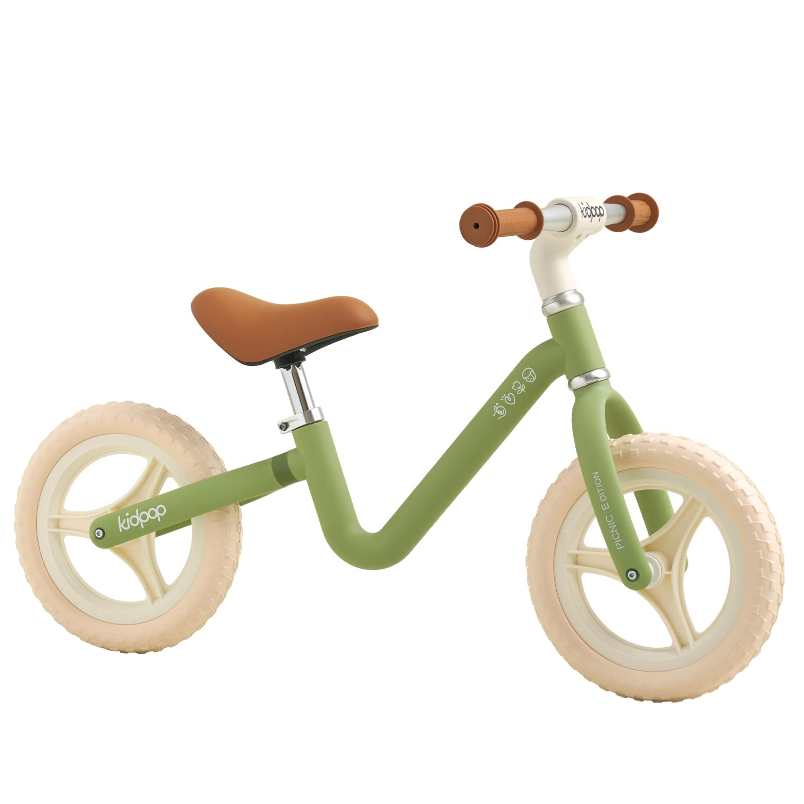 kidpop Toddler Balance Bike for 1-4 Years, No Pedal Training Bike, Carbon Steel Frame, 10" Puncture-Proof Tires, Lightweight & Height Adjustable, Suitable for Boys & Girls, Best Riding Toy Gift