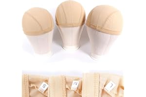 ZQIAN BEAUTY Mesh Dome Caps For Wig 6 Pcs Stretchable Beige Mesh Dome Wig Cap Breathable Spandex Wig Caps For Making Wigs (6 Pcs, Beige, M)