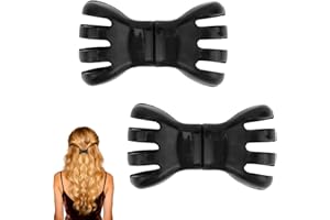 Fukaisu 2pcs Magnetic Hair Clips, Strong Hold No-Slip Crease Magnet Hair Claw for Styling Seamless 2-in-1 Creaseless Design E