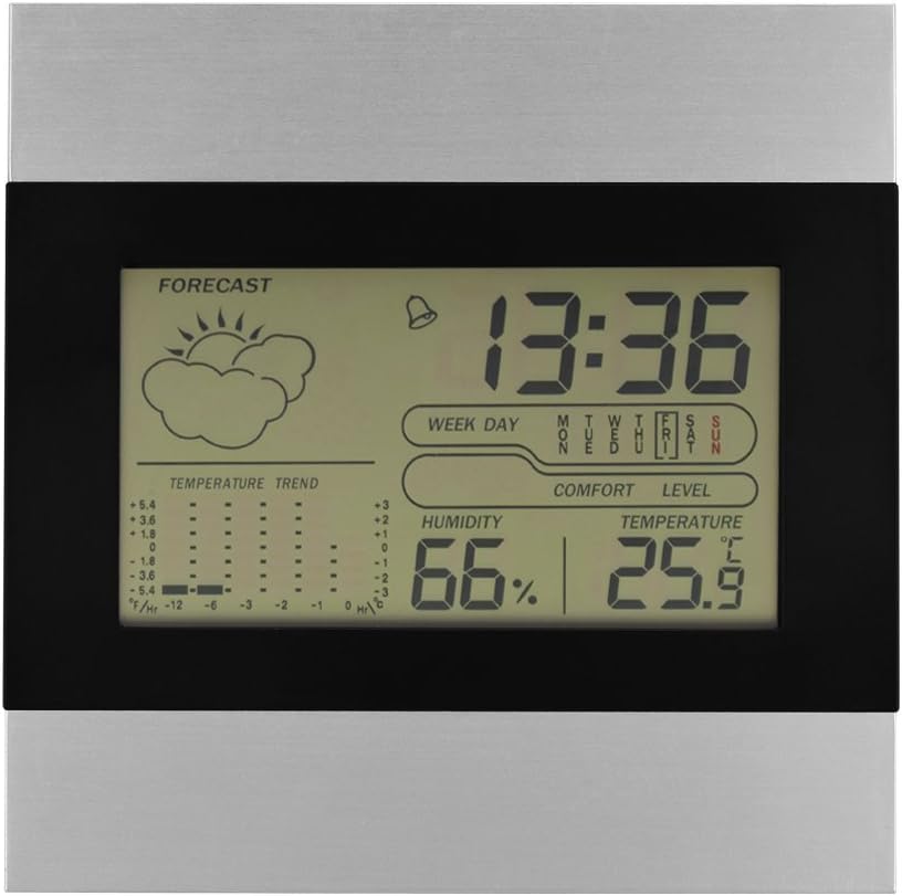 AUS Digital Hygrometer&Thermometer,Hygrometer Monitor,Indoor Wireless Hygrothermograph, Temperature Humidity Meter,Weather Station Forecast Gauge,Weatherprophet,Alarm Clock,Large LCD for Baby Room