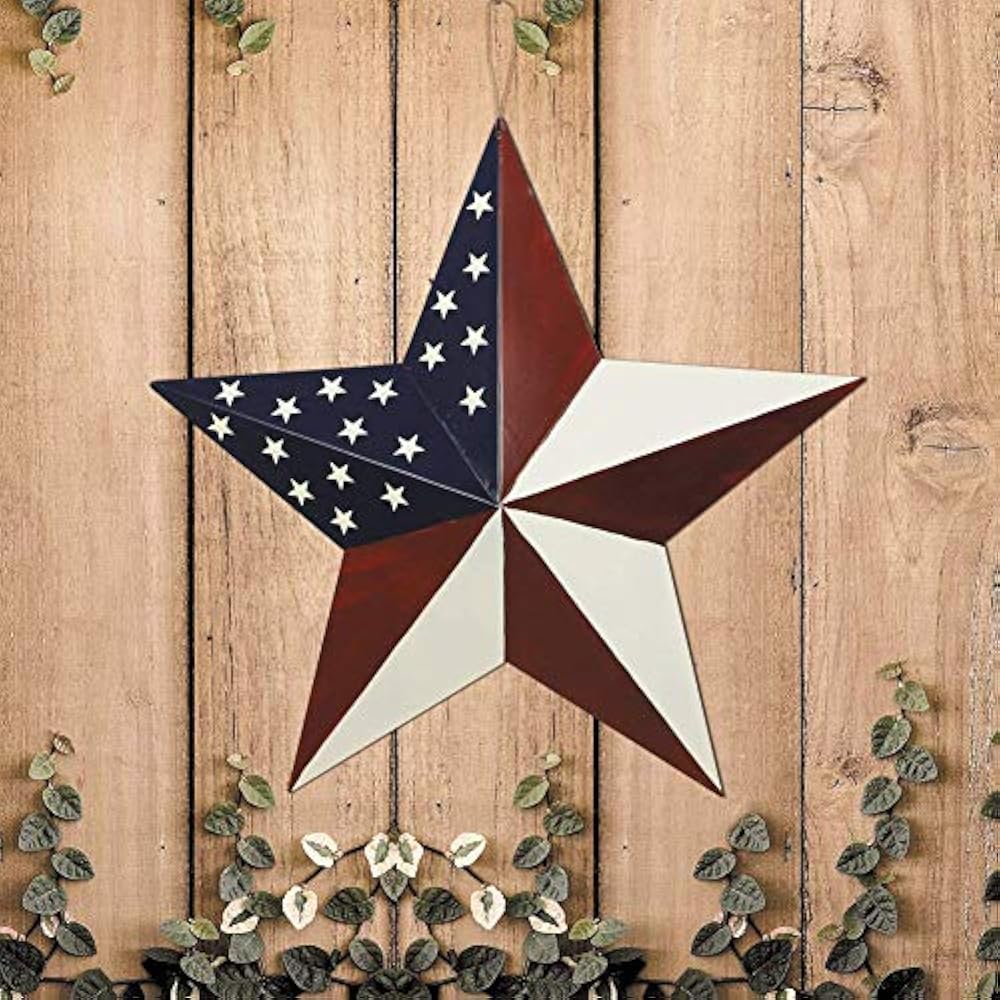 22" July 4th Americana Patriotic Wall Decor Flag Barn