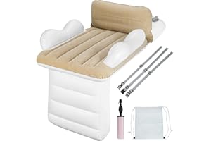 BicycleStore Inflatable Toddler Travel Bed for Airplane Car, Foldable Kids Baby Travel Bed Portable Infant Airplane Seat Extender Adjustable Travel Essentials Bassinet with Safety Belt, Hand Pump,Bag