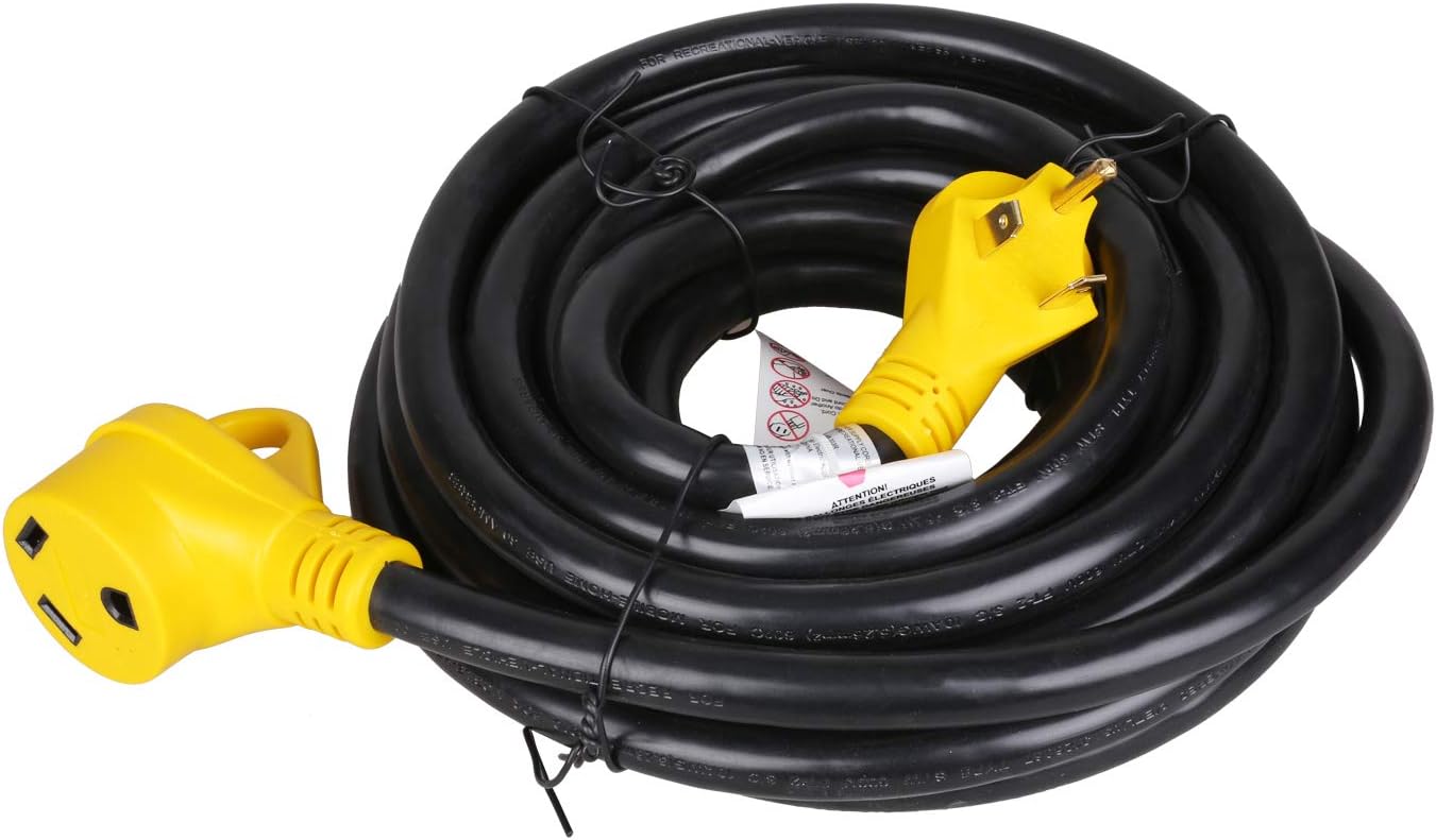 Outlets Accessories Epicord Rv Extension Cord Sjtw Ss2 50r For Outdoor Use 14 50p 50amp36ft Power Cable Truck Trailer Motorhome Camper With Power Grip Plug And Twist Lock 90 Degree Receptacle To 3c 6awg 1c 8awg Electrical