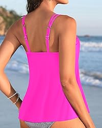 Womens Flowy Tankini Tops Only - Modest Bathing