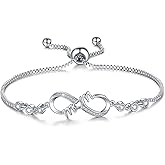 Desimtion Gifts for Women Mom, Infinity Love Bracelets for Women, Valentines Day Birthday Jewelry Gifts for Her Girls Girlfriend Mom Wife from Daughter Son