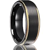 Concept Knight Tungsten Carbide Rings for Men Women 7MM Black Golden/Silvery Blue Men's Engagement Wedding Bands Matte Brushed and High Polish