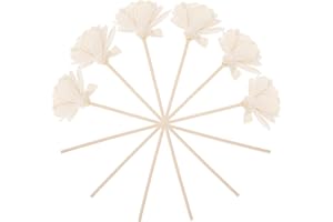 Toyvian 6pcs Dried Aroma Flower Reed Diffuser Sticks with Dahlia Scented Home Décor Essential Oil Infuser