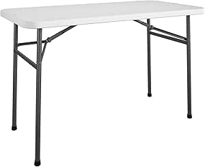 Amazon.com: COSCO 4 ft. Straight Folding Utility Table, White, Indoor ...