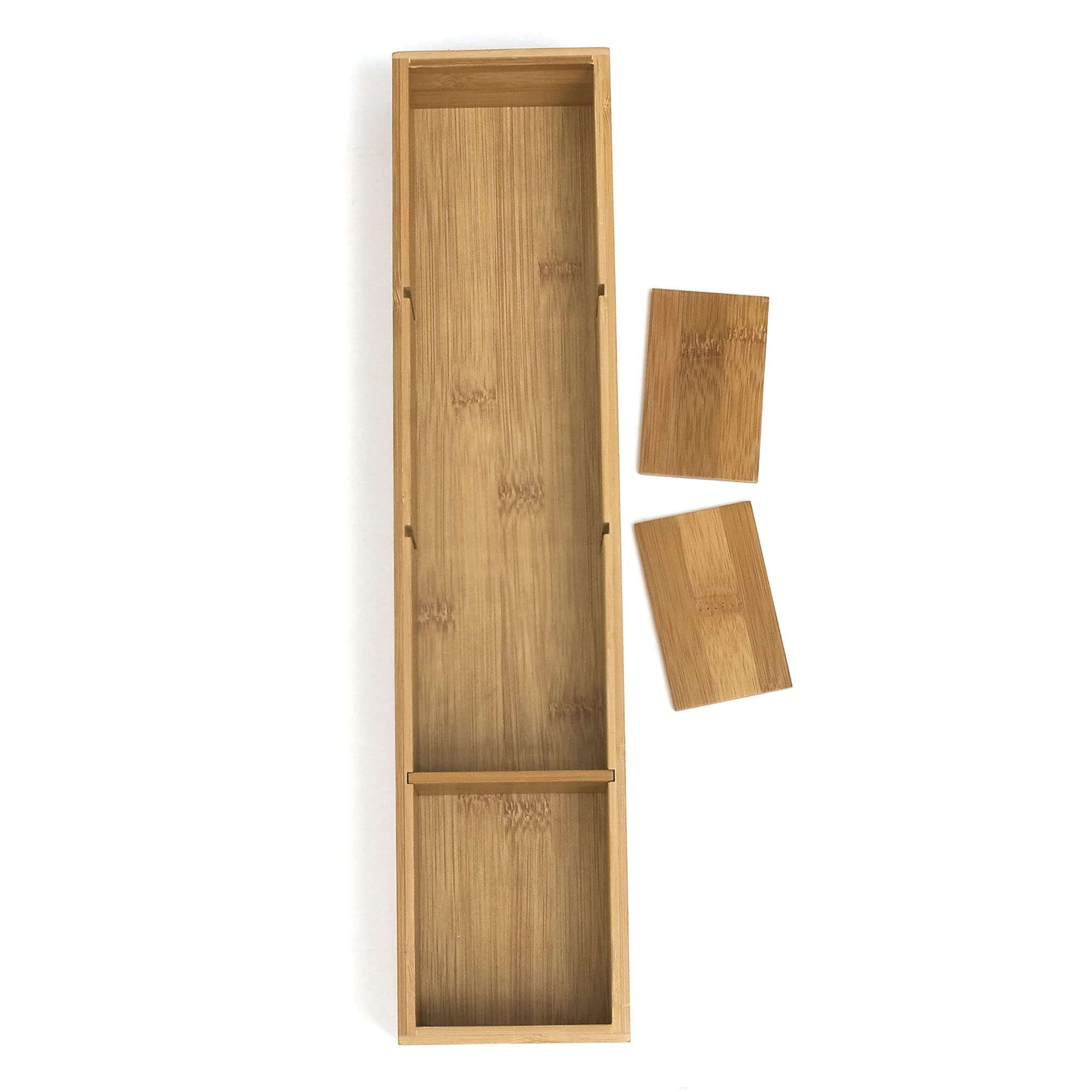 Lipper International 8884 Bamboo Wood 4-Part Drawer Organizer with Removable Dividers, 17-1/2