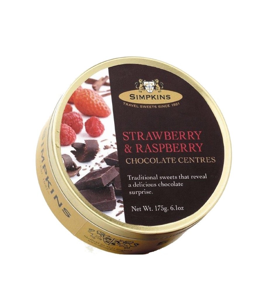 Simpkins Raspberry & Strawberry Chocolate Centres x 3 tins