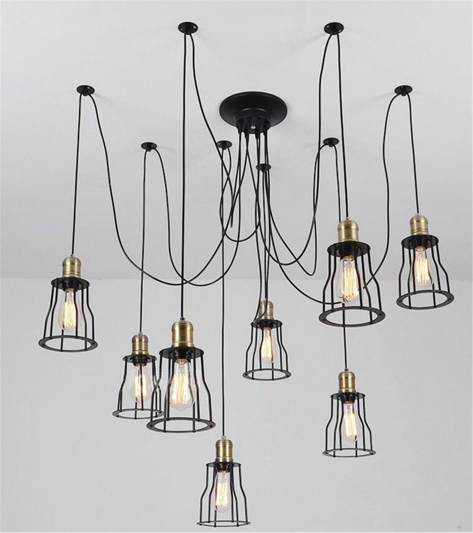 Amazon Com Vintage Edison Spider Chandelier Multiple Adjustable