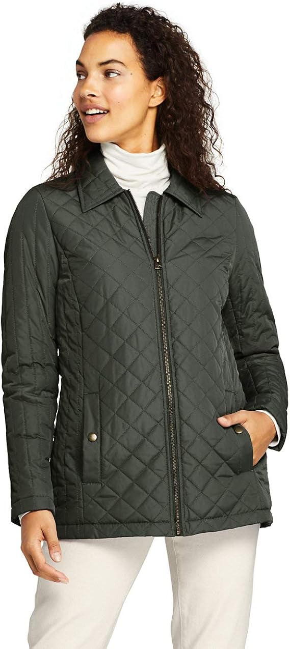 Amazon Com Lands End Women S Insulated Quilted Barn Jacket Clothing