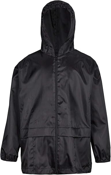 plain black rain jacket