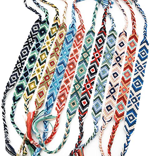 RIMOBUL Nepal Style Woven Friendship Bracelets - 12 Pack - Earth - Thumbnail 2