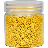BALABEAD 3mm Seed Beads Yellow Color About 4000pcs /110grams in Box 8/0 Glass Craft Seed Beads for Jewelry Making (Banana Yellow -Size 3mm)