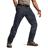CQR Men's Flex Ripstop Tactical Pants, Water Resistant Stretch Cargo Pants, Lightweight EDC Hiking Work Pants