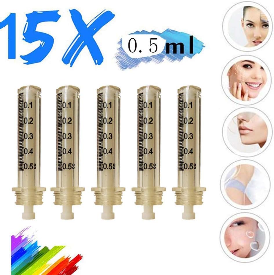 JYY 0.5Ml Ampoule Head for Hyaluronic Acid Pen, Anti-Aging Lifting Lip Syringe Injection Atomizer Tool (15PCS Ampoule Head)