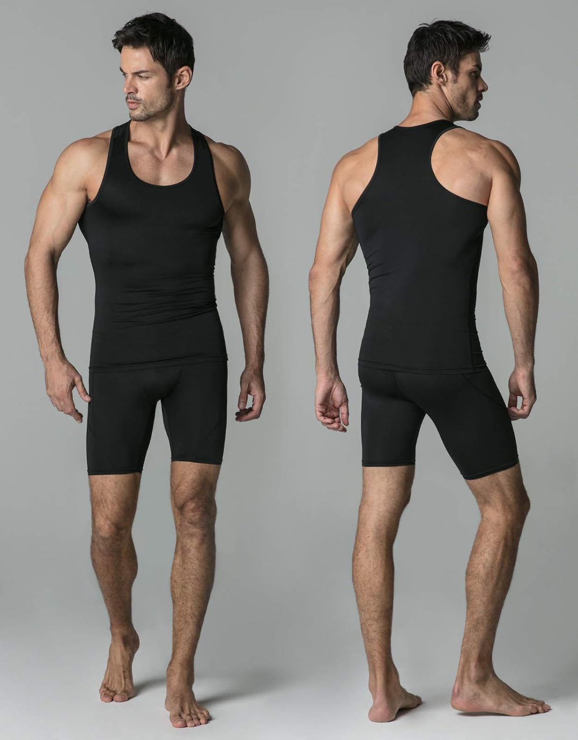 ATHLIO 3 Pack Men's Cool Dry Compression Sleeveless Tank Top, Sports Running Basketball Workout Base Layer: Clothing