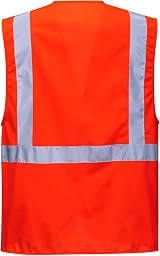 Portwest S476 Hi Vis Executive Safety Vest Red M Lightweight Reflective view 3