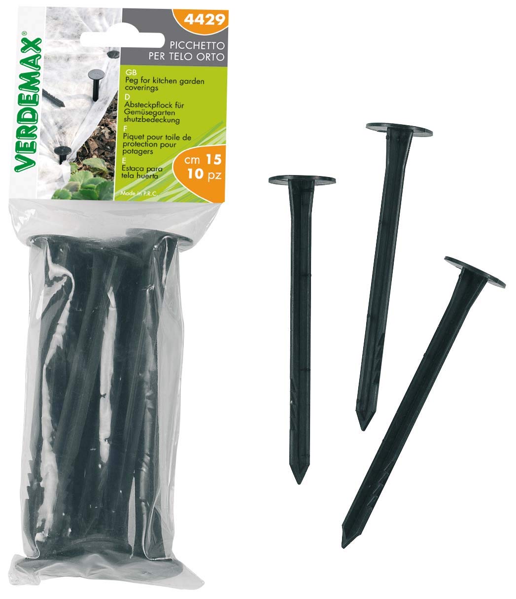 Verdemax 4429 8 mm x 15 cm Plastic Nail To Secure Film (10-Piece)