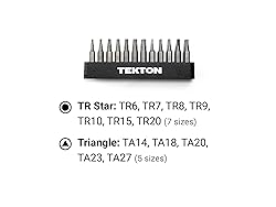 TEKTON 4 mm Tamper Star/Triangle Bit Set with