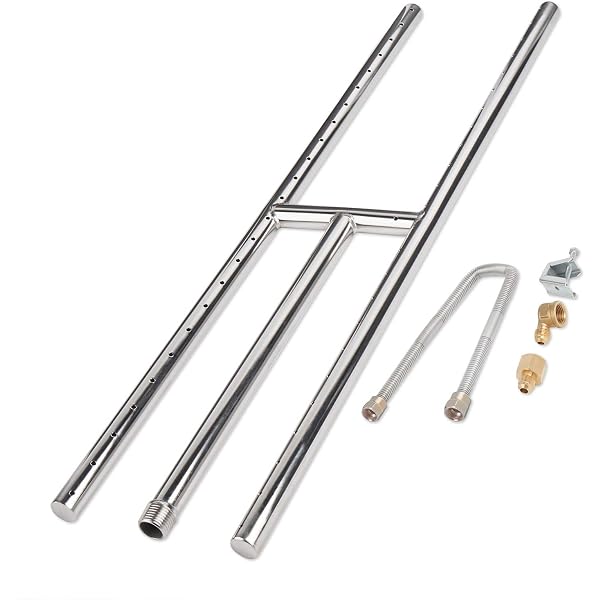 Amazon.com: GASPRO 24 x 6 inch Gas Fireplace Burner, Stainless Steel H  Burner for Gas Fireplace, Fire Pit, Propane u0026 Natural Gas, Non-Whistle,  Easy to Install : Patio, Lawn u0026 Garden