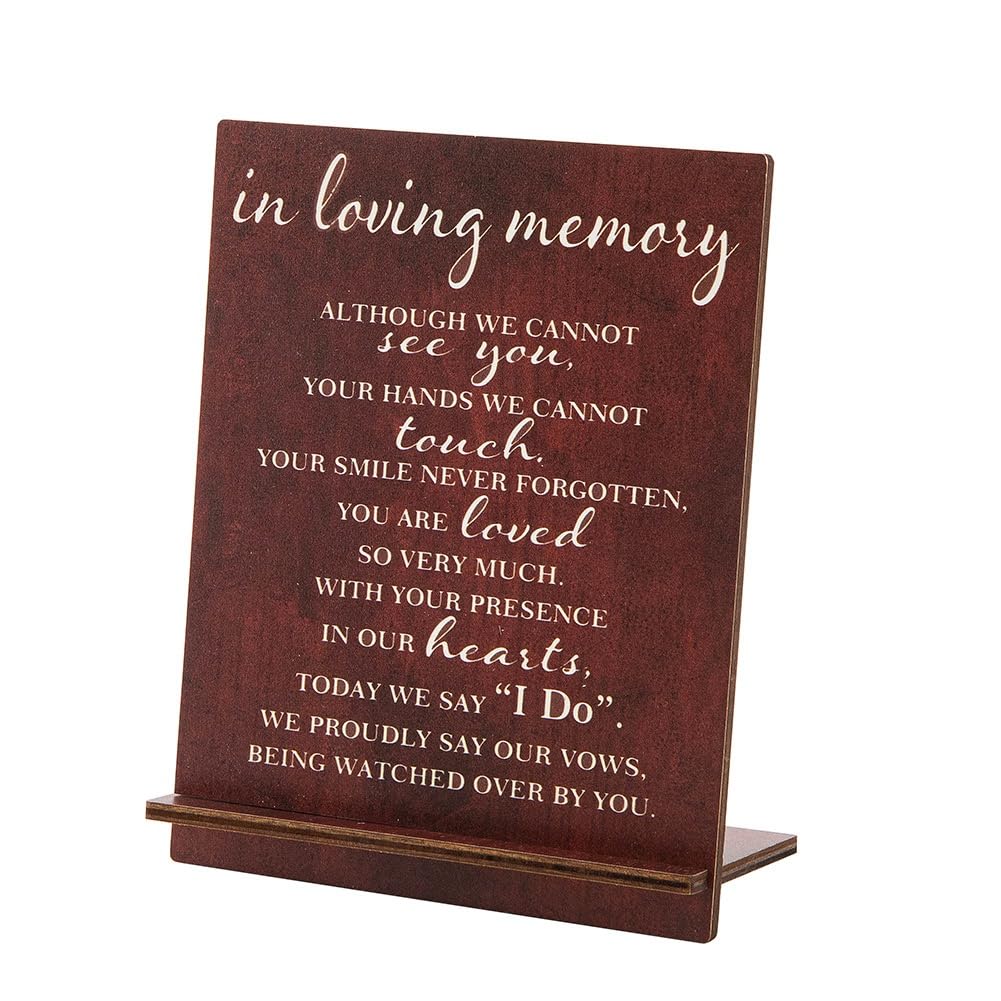 Tsudoku 1 Piece in Loving Memory Wedding Sign Wooden Decorations Memorial Table Sign for Wedding