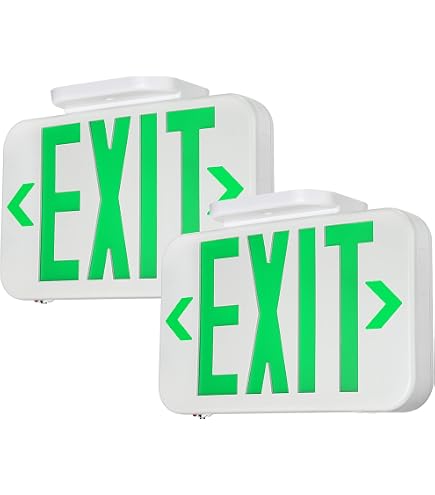 Exit Lighting Inspection Sticker Business Safety Compliance Exit Sign UL Listed Green Exit Sign With ...