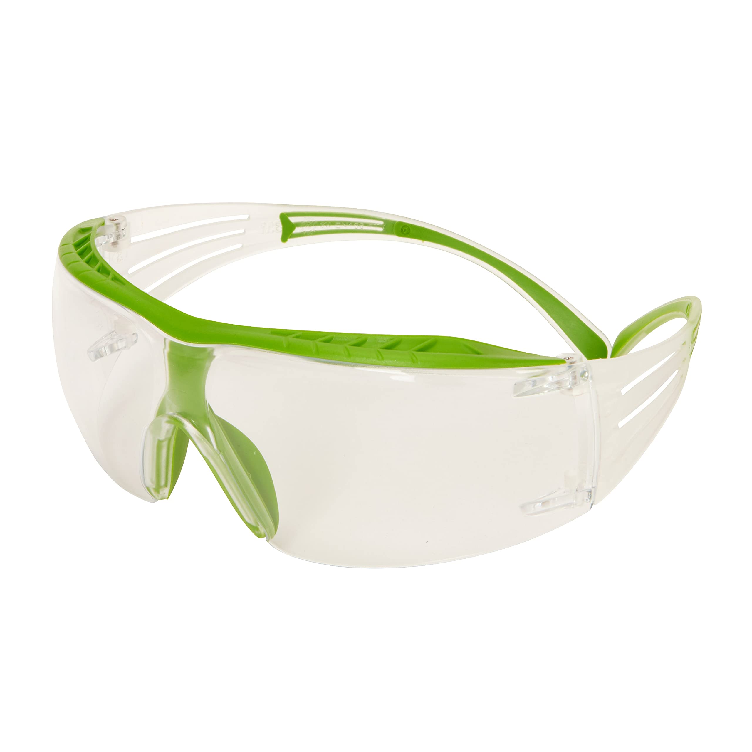 3M SecureFit 400X Safety Glasses, Green/Clear frame, Scotchgard Anti-Fog/Anti-Scratch Coating (K&N), Clear Lens, SF401XSGAF-GRN-EU