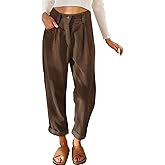 Kedera Corduroy Pants for Women 2025 Casual Elastic Waist Stretchy Loose Fit Wide Leg Pants with Pockets